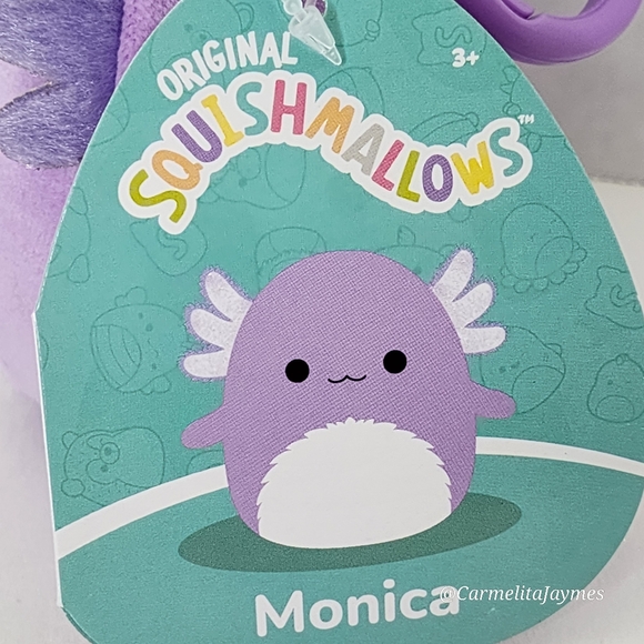 MONICA 🦎Purple Axolotl Clip Original Squishmallow ☆ NWT ☆ - Picture 3 of 7